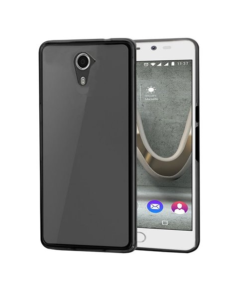 CUSTODIA per WIKO U FEEL PRIME IN GEL TPU SILICONE COLORE NERO TRASPARENTE