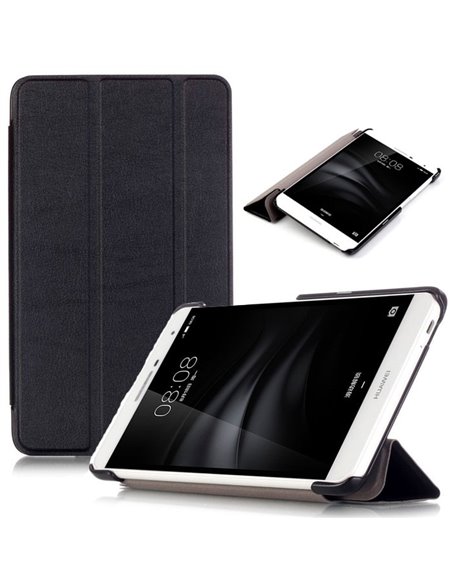 CUSTODIA per HUAWEI MEDIAPAD T2 PRO 7.0 - 7' POLLICI - BOOK ORIZZONTALE CON STAND COLORE NERO