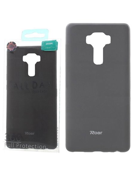 CUSTODIA per ASUS ZENFONE 3 (ZE520KL), 5.2' POLLICI IN GEL TPU SILICONE COLORE GRIGIO ALTA QUALITA' ROAR COLORFUL BLISTER