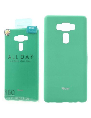 CUSTODIA per ASUS ZENFONE 3 DELUXE (ZS570KL, Z016S) IN GEL TPU SILICONE COLORE VERDE ACQUA ALTA QUALITA' ROAR COLORFUL BLISTER