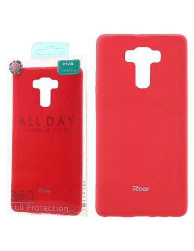 CUSTODIA per ASUS ZENFONE 3 LASER (ZC551KL), 5.5' POLLICI IN GEL TPU SILICONE COLORE FUCSIA ALTA QUALITA' ROAR COLORFUL BLISTER