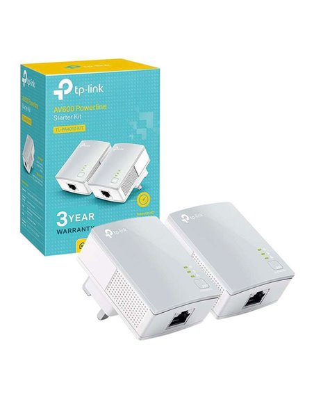 STARTER KIT POWERLINE AV600 TL-PA4010KIT CON 2 ADATTATORI VELOCITA' FINO A 600Mpbs BIANCO TP-LINK