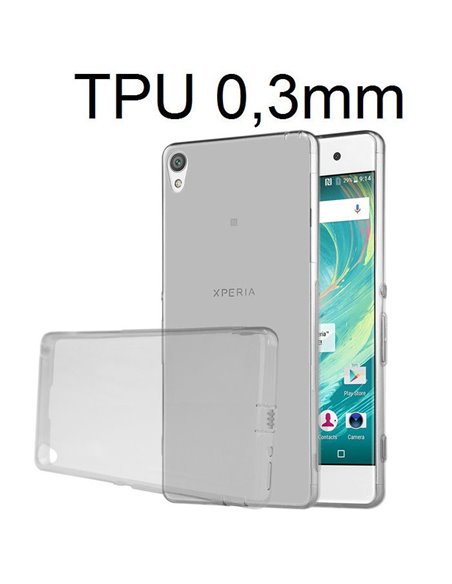 CUSTODIA per SONY XPERIA XA ULTRA F3211, XA ULTRA DUAL F3212 IN GEL TPU SILICONE ULTRA SLIM 0,3mm COLORE NERO TRASPARENTE