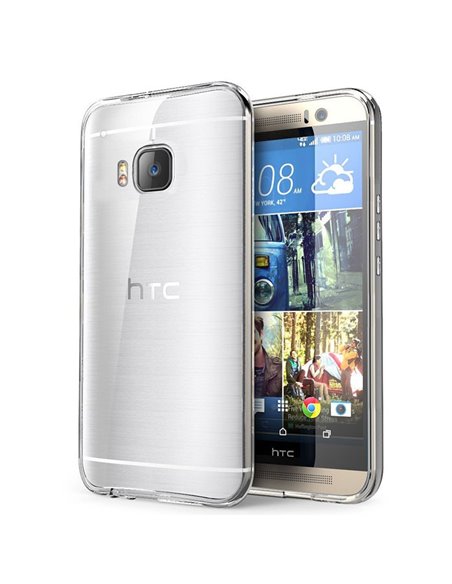 CUSTODIA per HTC ONE M9, ONE M9 PRIME CAMERA IN GEL TPU SILICONE TRASPARENTE