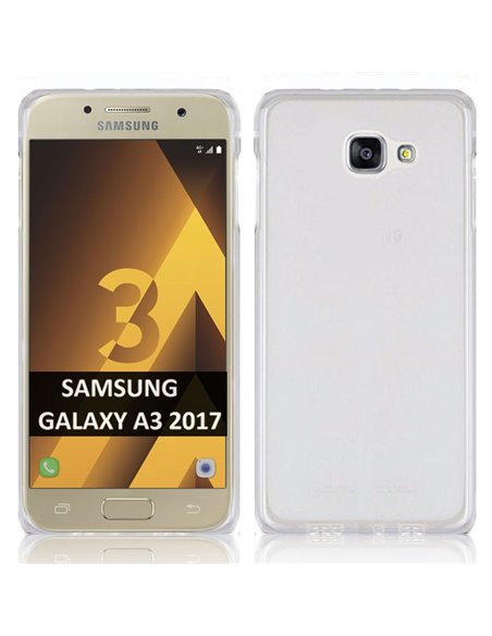 CUSTODIA per SAMSUNG SM-A320 GALAXY A3 (2017) IN GEL TPU SILICONE COLORE BIANCO TRASPARENTE