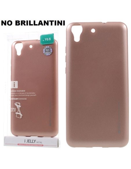 CUSTODIA per HUAWEI Y6 II, HONOR 5A IN GEL TPU SILICONE COLORE ROSA ORO ALTA QUALITA' MERCURY I-JELLY BLISTER (NO BRILLANTINI)