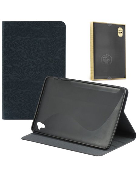 CUSTODIA per APPLE IPAD PRO 9.7' - BOOK ORIZZONTALE SIMILPELLE CON INTERNO IN TPU E STAND NERO EFFETTO WOOD BLUN BLISTER