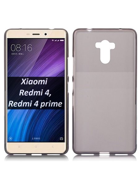 CUSTODIA per XIAOMI REDMI 4, REDMI 4 PRIME, REDMI 4 PRO IN GEL TPU SILICONE COLORE NERO TRASPARENTE