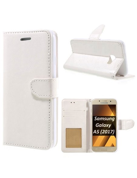 CUSTODIA per SAMSUNG SM-A520 GALAXY A5 (2017) - FLIP ORIZZONTALE SIMILPELLE CON CHIUSURA MAGNETICA E INTERNO IN TPU BIANCO