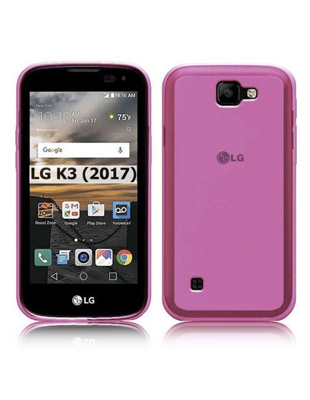 CUSTODIA per LG K3 (2017) IN GEL TPU SILICONE COLORE ROSA TRASPARENTE