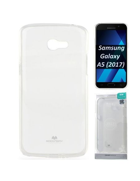 CUSTODIA per SAMSUNG SM-A520 GALAXY A5 (2017) IN GEL TPU SILICONE TRASPARENTE ALTA QUALITA' MERCURY BLISTER