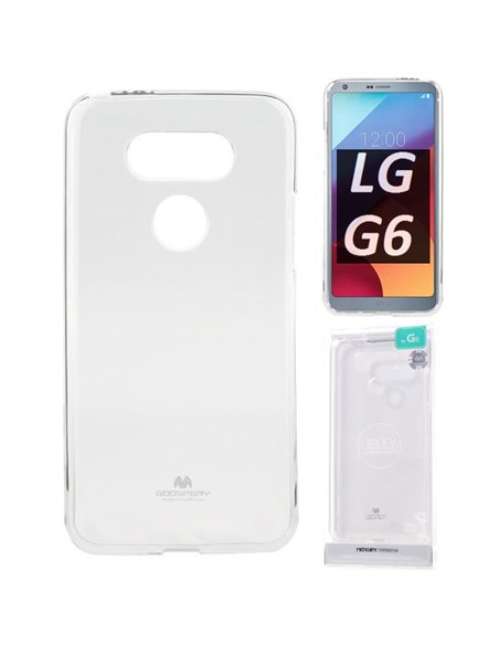 CUSTODIA per LG G6, H870, G6 DUAL SIM H870DS IN GEL TPU SILICONE TRASPARENTE ALTA QUALITA' MERCURY BLISTER