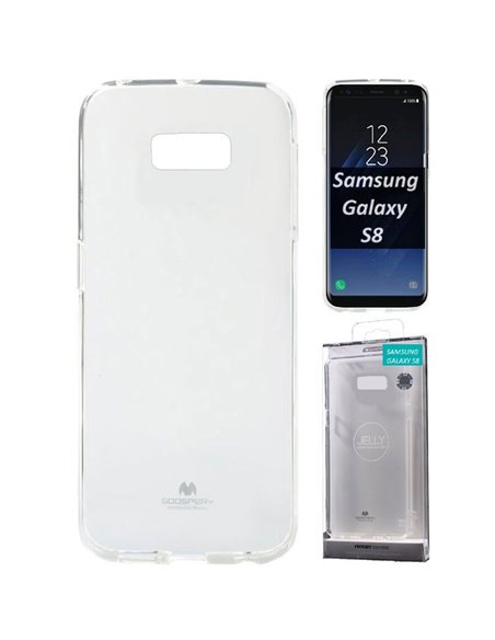 CUSTODIA per SAMSUNG SM-G950 GALAXY S8 IN GEL TPU SILICONE TRASPARENTE ALTA QUALITA' MERCURY BLISTER