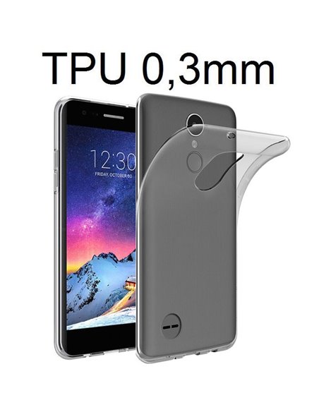 CUSTODIA per LG K8 (2017), X300, M200N IN GEL TPU SILICONE ULTRA SLIM TRASPARENTE 0,3mm