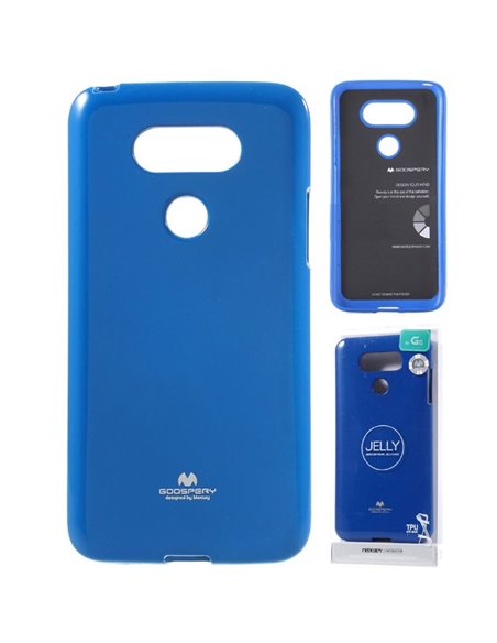 CUSTODIA per LG G6, H870, G6 DUAL SIM H870DS COLORE BLU LUCIDO CON GLITTER ALTA QUALITA' MERCURY BLISTER