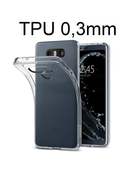 CUSTODIA per LG G6, H870, G6 DUAL SIM H870DS IN GEL TPU SILICONE ULTRA SLIM TRASPARENTE 0,3mm