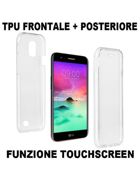 CUSTODIA per LG K10 (2017) IN GEL TPU SILICONE FRONTALE + POSTERIORE ULTRA SLIM 0,3mm TRASPARENTE