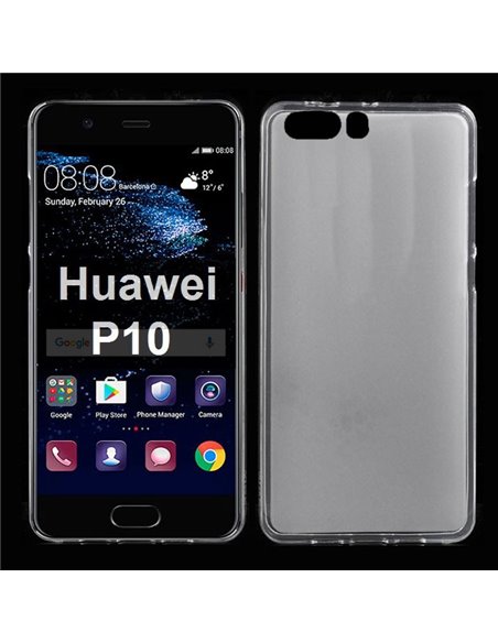 CUSTODIA per HUAWEI P10 IN GEL TPU SILICONE COLORE BIANCO TRASPARENTE