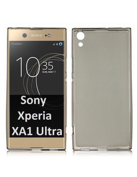 CUSTODIA per SONY XPERIA XA1 ULTRA (G3221), XA1 ULTRA DUAL SIM (G3212) IN GEL TPU SILICONE COLORE NERO TRASPARENTE