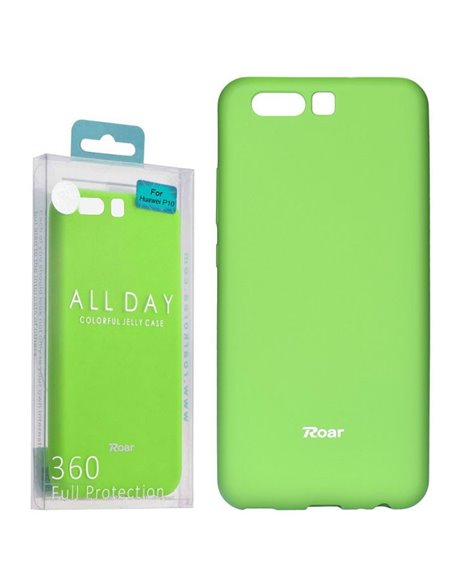 CUSTODIA per HUAWEI P10 IN GEL TPU SILICONE COLORE VERDE ALTA QUALITA' ROAR COLORFUL BLISTER