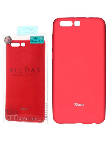 CUSTODIA per HUAWEI P10 IN GEL TPU SILICONE COLORE FUCSIA ALTA QUALITA' ROAR COLORFUL BLISTER
