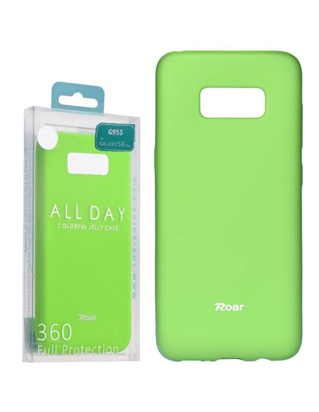 CUSTODIA per SAMSUNG SM-G955 GALAXY S8 PLUS IN GEL TPU SILICONE COLORE VERDE ALTA QUALITA' ROAR COLORFUL BLISTER