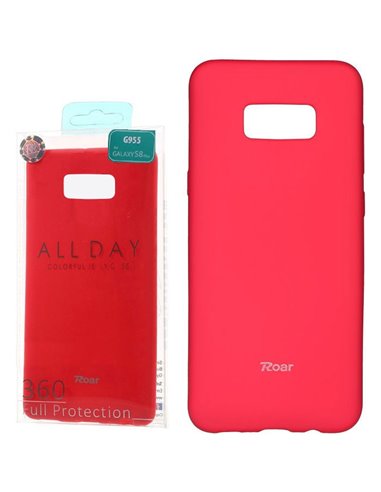 CUSTODIA per SAMSUNG SM-G955 GALAXY S8 PLUS IN GEL TPU SILICONE COLORE FUCSIA ALTA QUALITA' ROAR COLORFUL BLISTER