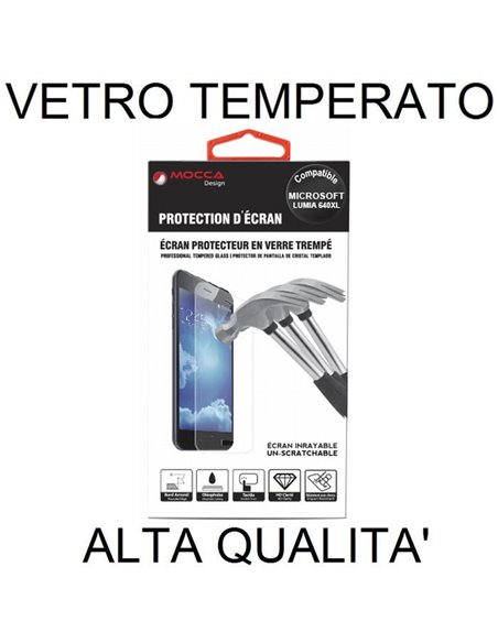 PELLICOLA per MICROSOFT LUMIA 640 XL IN VETRO TEMPERATO 0,33mm MOCCA BLISTER - ATTENZIONE: la parte curva non Ã¨ coperta!