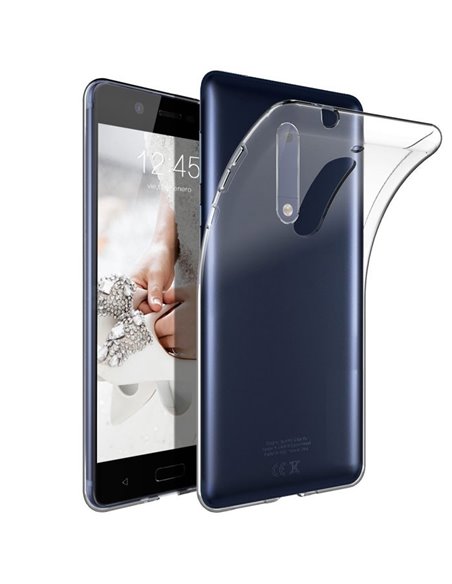 CUSTODIA per NOKIA 5, NOKIA 5 DUAL SIM IN GEL TPU SILICONE TRASPARENTE