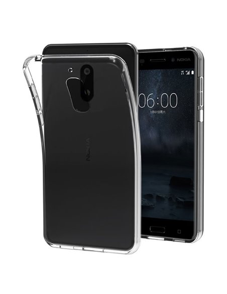 CUSTODIA per NOKIA 6 IN GEL TPU SILICONE TRASPARENTE