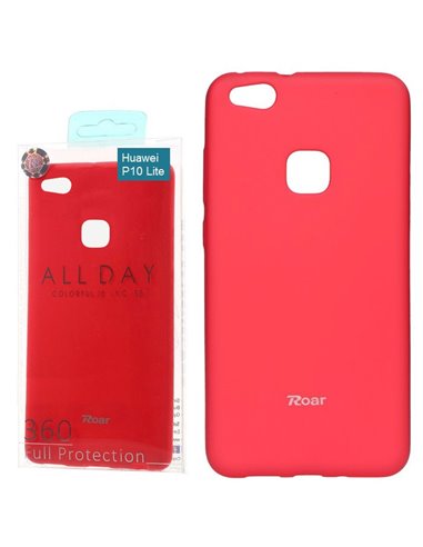 CUSTODIA per HUAWEI P10 LITE IN GEL TPU SILICONE COLORE FUCSIA ALTA QUALITA' ROAR COLORFUL BLISTER