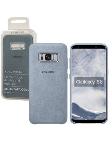 CUSTODIA ORIGINALE per SAMSUNG SM-G950 GALAXY S8 - BACK CASE IN ALCANTARA COLORE VERDE ACQUA EF-XG950AMEGWW BLISTER