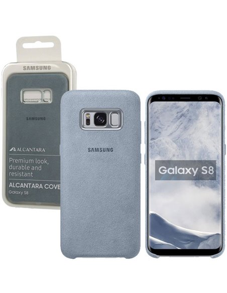 CUSTODIA ORIGINALE per SAMSUNG SM-G950 GALAXY S8 - BACK CASE IN ALCANTARA COLORE VERDE ACQUA EF-XG950AMEGWW BLISTER