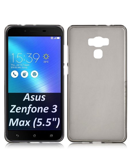 CUSTODIA per ASUS ZENFONE 3 MAX ZC553KL - 5.5' POLLICI IN GEL TPU SILICONE COLORE NERO TRASPARENTE