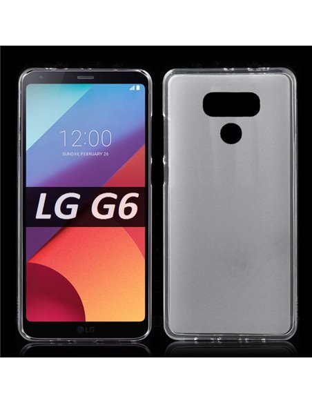 CUSTODIA per LG G6, H870, G6 DUAL SIM H870DS IN GEL TPU SILICONE COLORE BIANCO TRASPARENTE