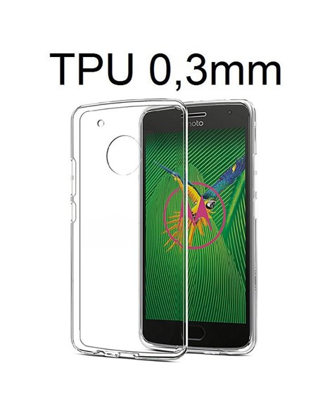 CUSTODIA per LENOVO MOTO G5 PLUS (XT1687), MOTO G5 PLUS DUAL SIM (XT1685) IN GEL TPU SILICONE ULTRA SLIM 0,3mm TRASPARENTE