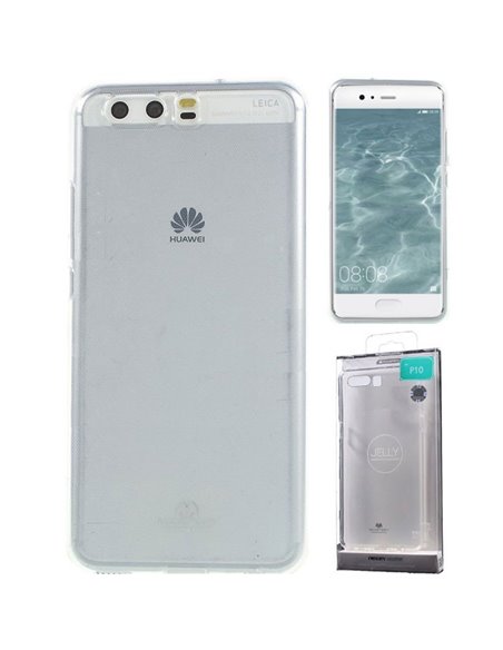 CUSTODIA per HUAWEI P10 IN GEL TPU SILICONE TRASPARENTE ALTA QUALITA' MERCURY BLISTER