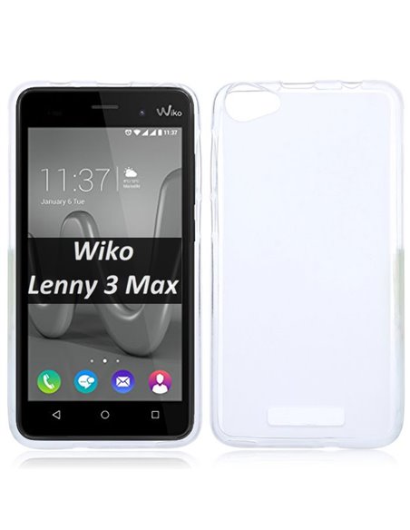 CUSTODIA per WIKO LENNY 3 MAX, JERRY MAX IN GEL TPU SILICONE COLORE BIANCO TRASPARENTE