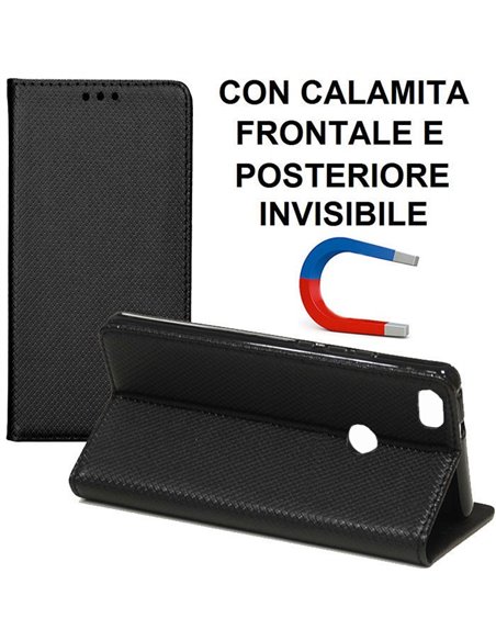 CUSTODIA per XIAOMI MI MAX, MI MAX PRIME - FLIP ORIZZONTALE con CHIUSURA MAGNETICA INVISIBILE E INTERNO IN TPU COLORE NERO