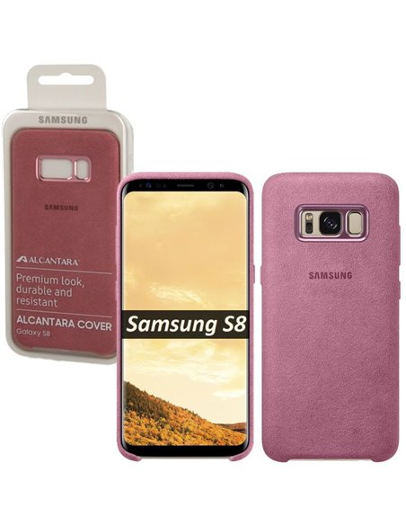 CUSTODIA ORIGINALE per SAMSUNG SM-G950 GALAXY S8 - BACK CASE IN ALCANTARA COLORE ROSA EF-XG950APEGWW BLISTER