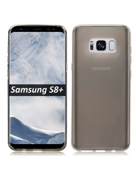 CUSTODIA per SAMSUNG SM-G955 GALAXY S8 PLUS IN GEL TPU SILICONE COLORE NERO TRASPARENTE