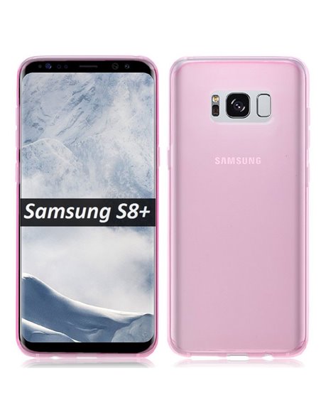 CUSTODIA per SAMSUNG SM-G955 GALAXY S8 PLUS IN GEL TPU SILICONE COLORE ROSA TRASPARENTE