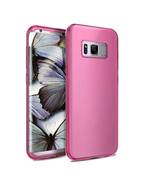 CUSTODIA per SAMSUNG SM-G950 GALAXY S8 IN GEL TPU SILICONE COLORE ROSA TRASPARENTE