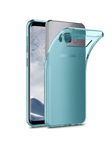 CUSTODIA per SAMSUNG SM-G950 GALAXY S8 IN GEL TPU SILICONE COLORE AZZURRO TRASPARENTE