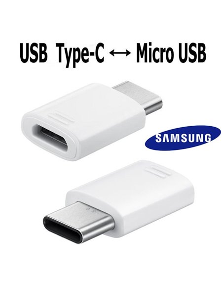 ADATTATORE ORIGINALE SAMSUNG EE-GN930BWEGWW DA TYPE-C A MICRO USB COLORE BIANCO BULK SEGUE COMPATIBILITA'..