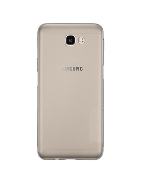 CUSTODIA per SAMSUNG SM-G570 GALAXY J5 PRIME IN GEL TPU SILICONE COLORE NERO TRASPARENTE