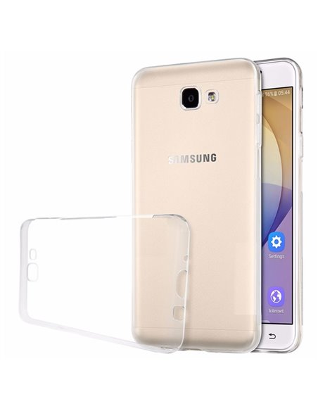 CUSTODIA per SAMSUNG SM-G610 GALAXY J7 PRIME IN GEL TPU SILICONE TRASPARENTE