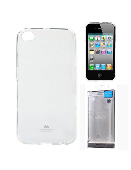 CUSTODIA per APPLE IPHONE 4, 4s IN GEL TPU SILICONE TRASPARENTE ALTA QUALITA' MERCURY BLISTER