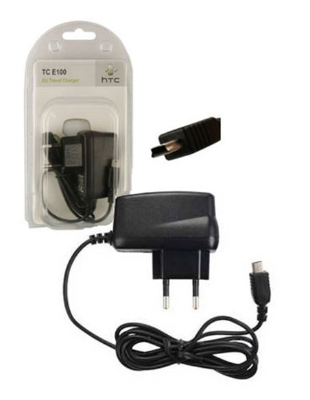 CARICATORE DA RETE 1000mAh ORIGINALE HTC CON CONNETTORE MINI USB COLORE NERO TC E100 BLISTER