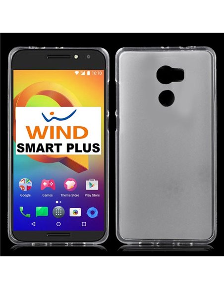 CUSTODIA per WIND SMART PLUS, 5046Y, ALCATEL ONE TOUCH A3 - 5' POLLICI - IN GEL TPU SILICONE COLORE BIANCO TRASPARENTE